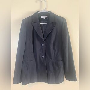 Dress Barn Black & Blue Micro Dot Blazer